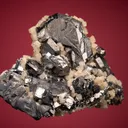 Galena (Spinel law twin) with Dolomite - image 1