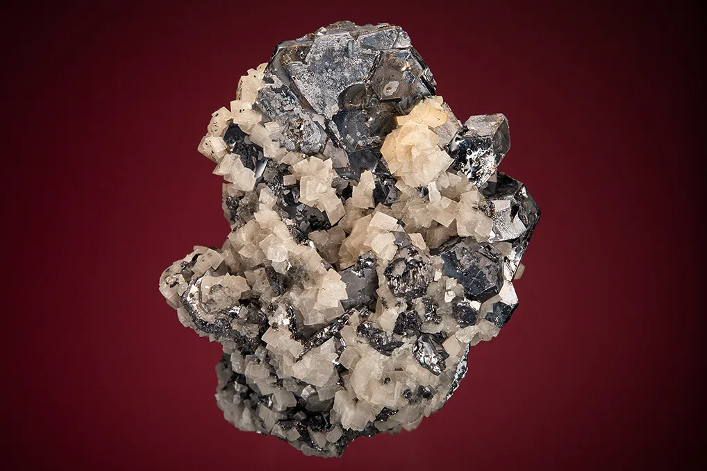 Galena (Spinel law twin) with Dolomite image