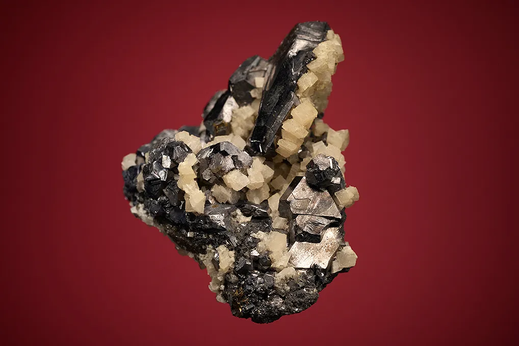 Galena (Spinel law twin) with Dolomite - image 3