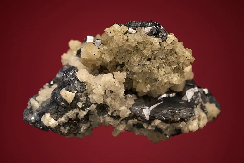 Galena (Spinel law twin) with Dolomite - image 4