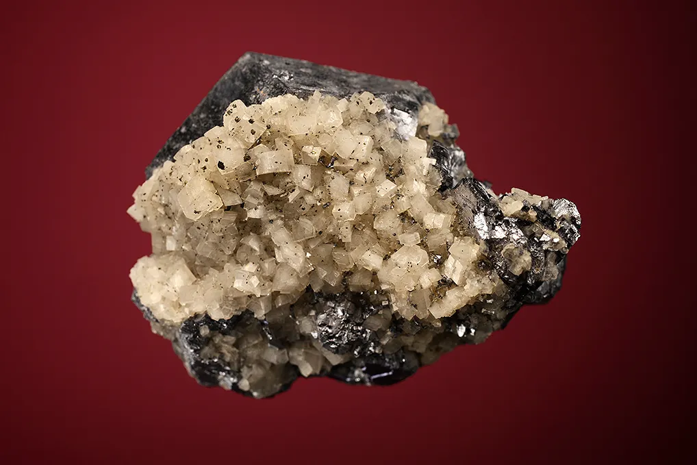 Galena (Spinel law twin) with Dolomite - image 2