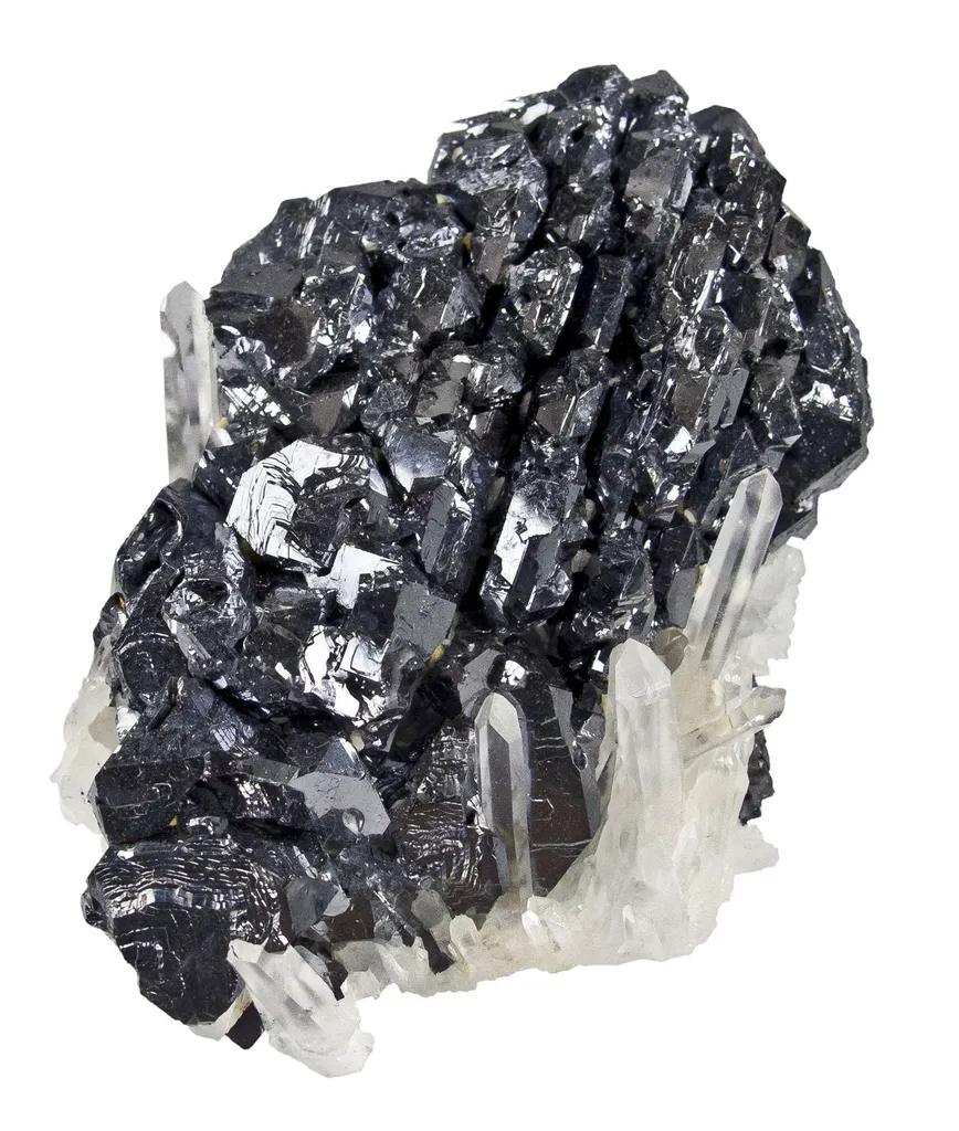 Galena (Spinel Twinned) on Quartz - image 4