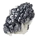 Galena (Spinel Twinned) on Quartz - image 1