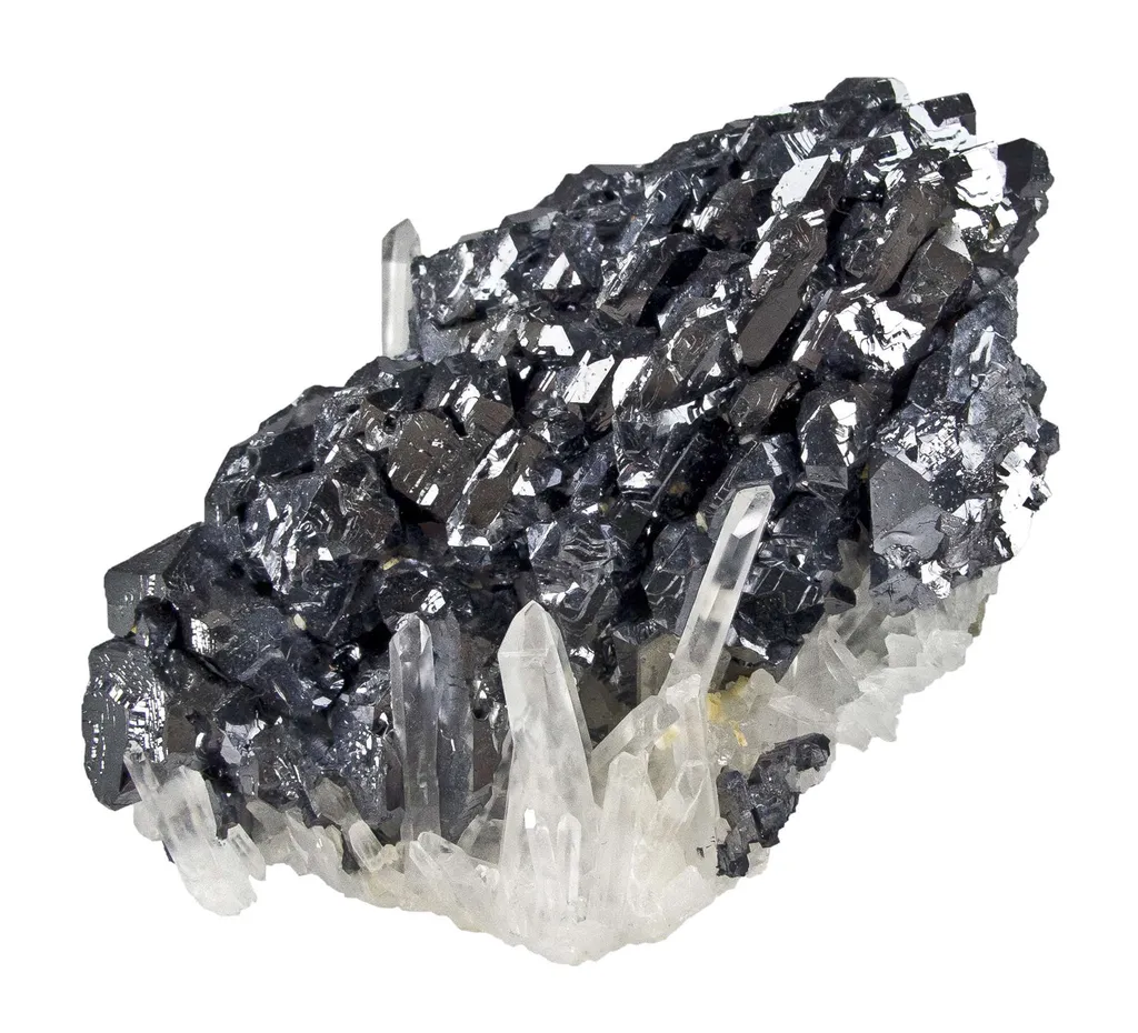 Galena (Spinel Twinned) on Quartz - image 5