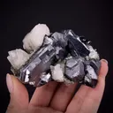 Galena (Spinel Twinned) with Calcite - image 1