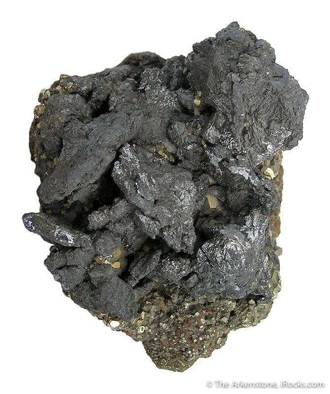 Galena (Unusual Habit) on Pyrite image