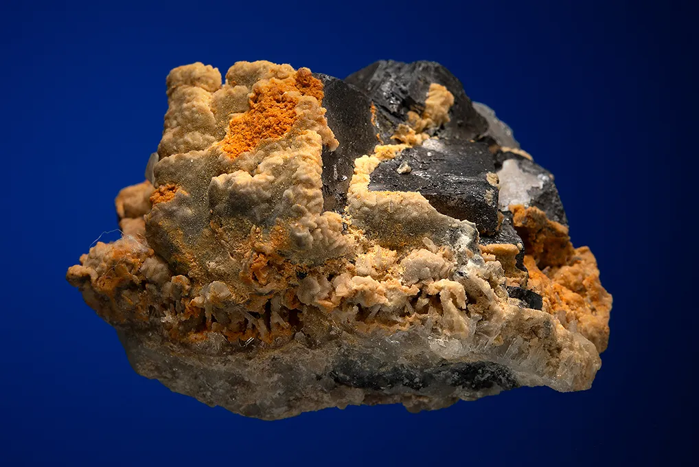 Galena with Barite and Quartz after Dolomite on Quartz - image 4