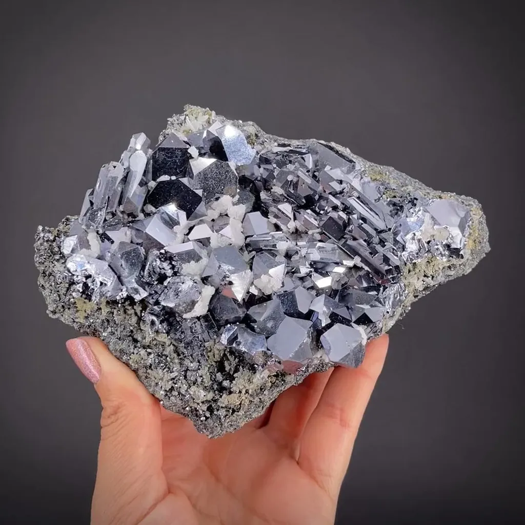 Galena with Calcite and Quartz image