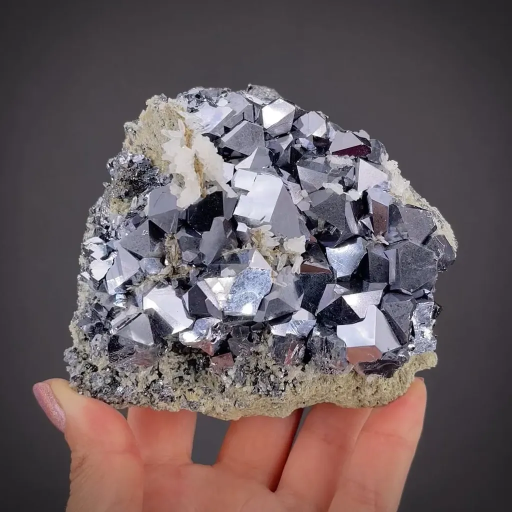 Galena with Calcite and Quartz image
