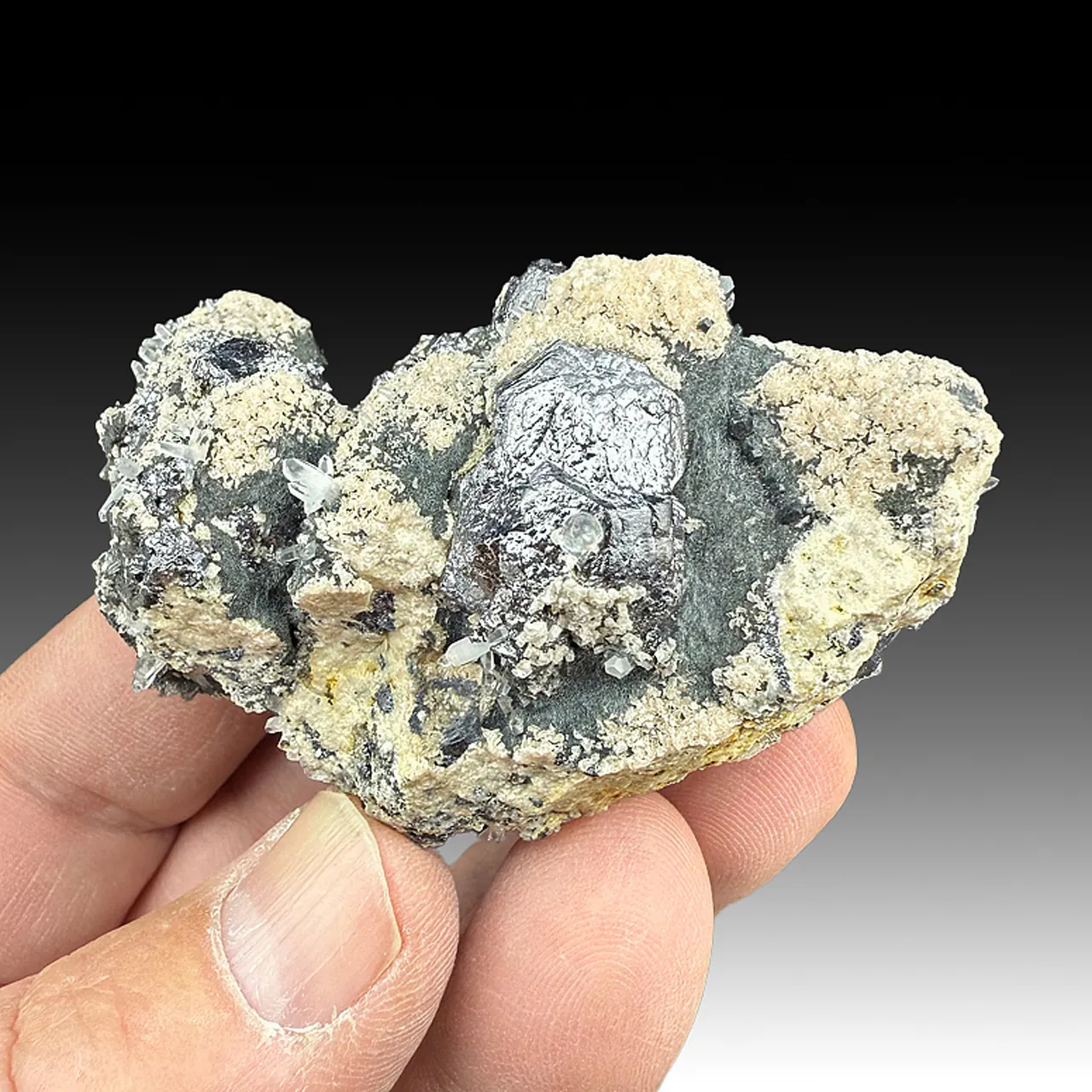 Galena with Calcite, Boulangerite - image 1