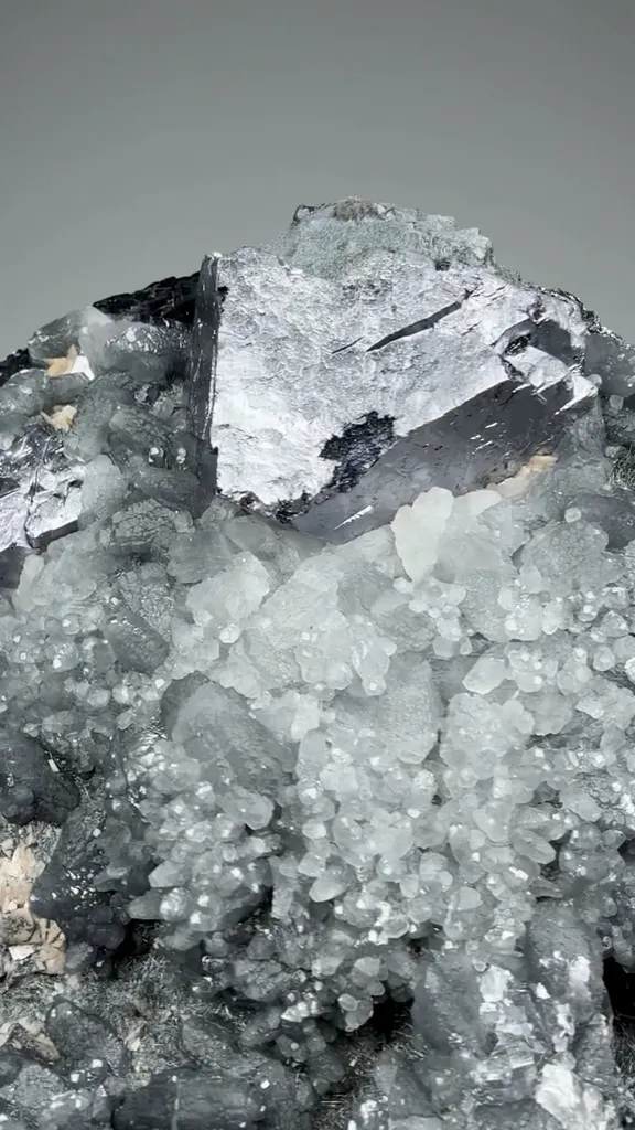 Galena with Calcite, Jamesonite - image 3