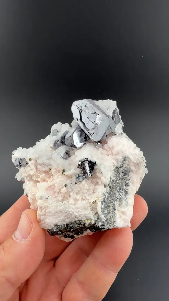 Galena with Calcite, Quartz image