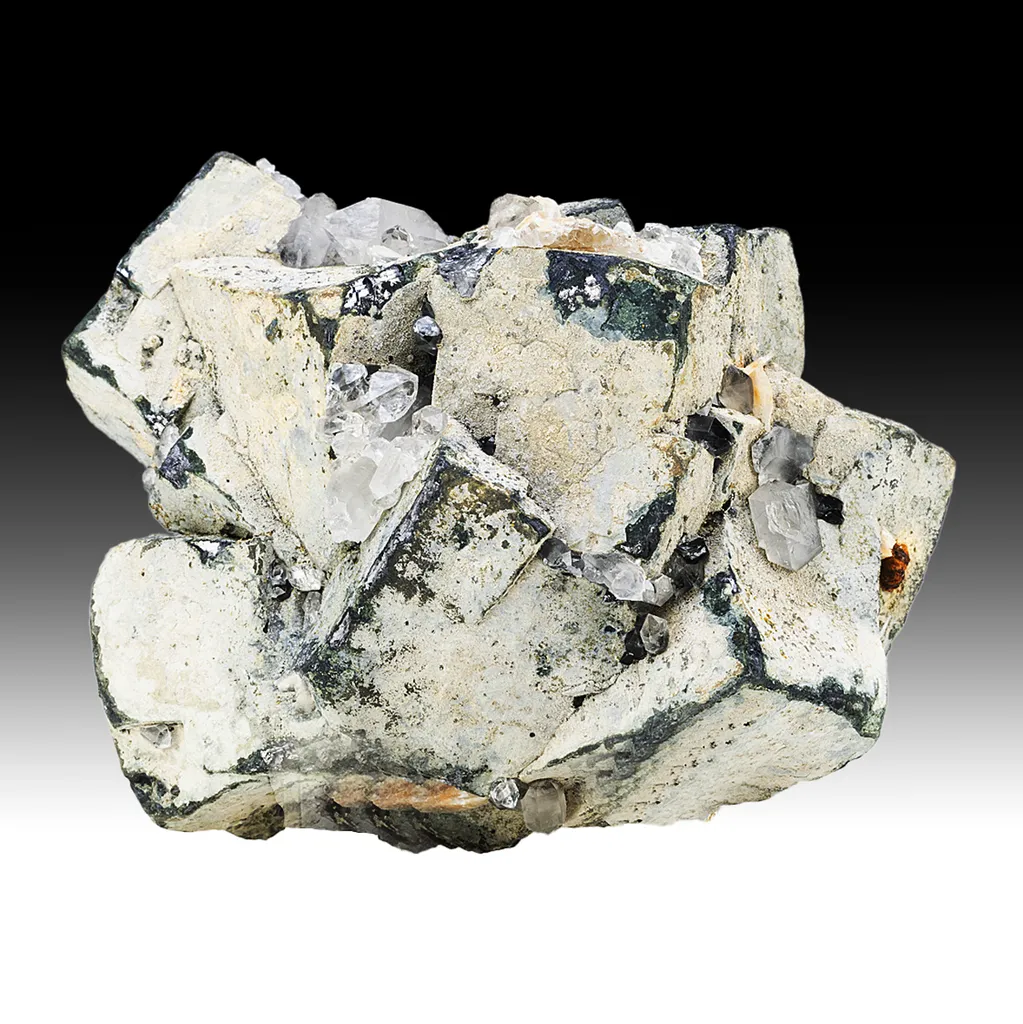 Galena with Cerussite, Plumbogummite, Quartz, Wulfenite image
