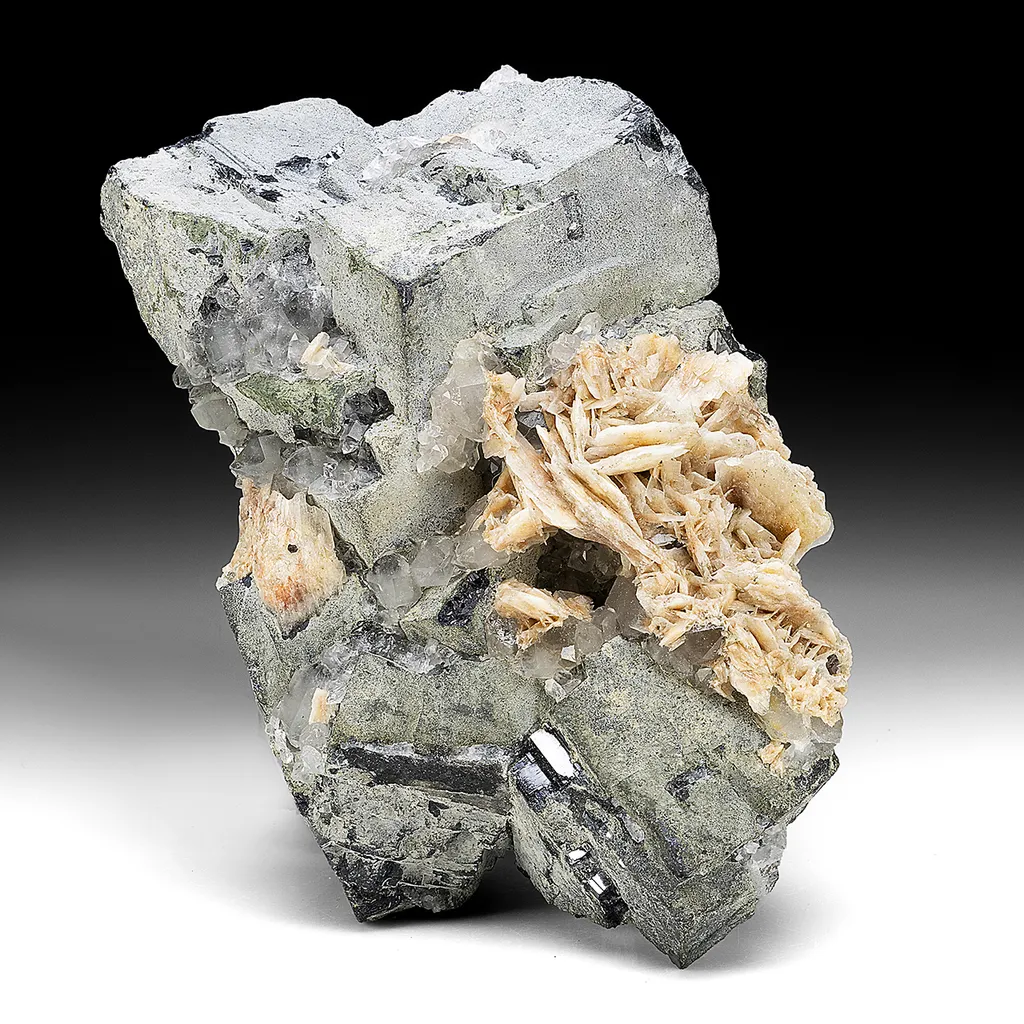 Galena with Cerussite, Plumbogummite, Quartz, Wulfenite image