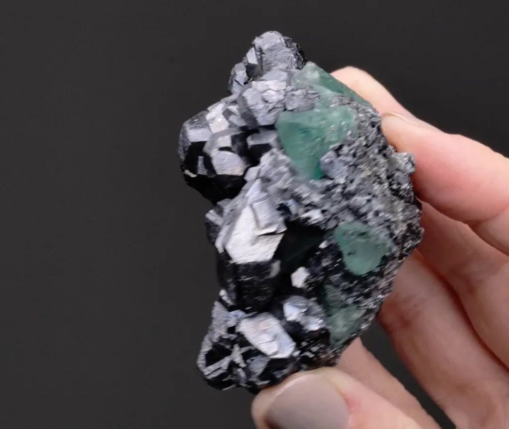 Galena with Geocronite and Sphalerite on Fluorite - image 2