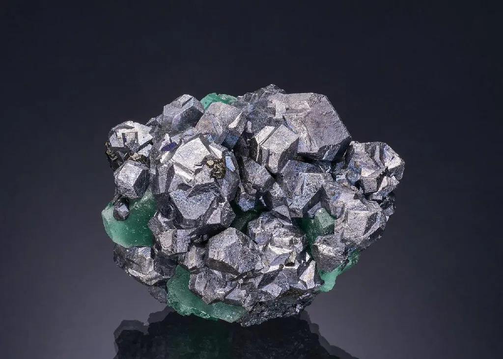 Galena with Geocronite and Sphalerite on Fluorite image