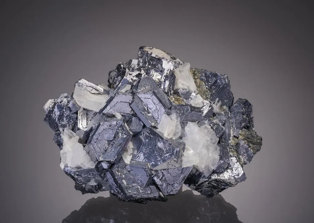 Galena with Marcasite and Baryte image