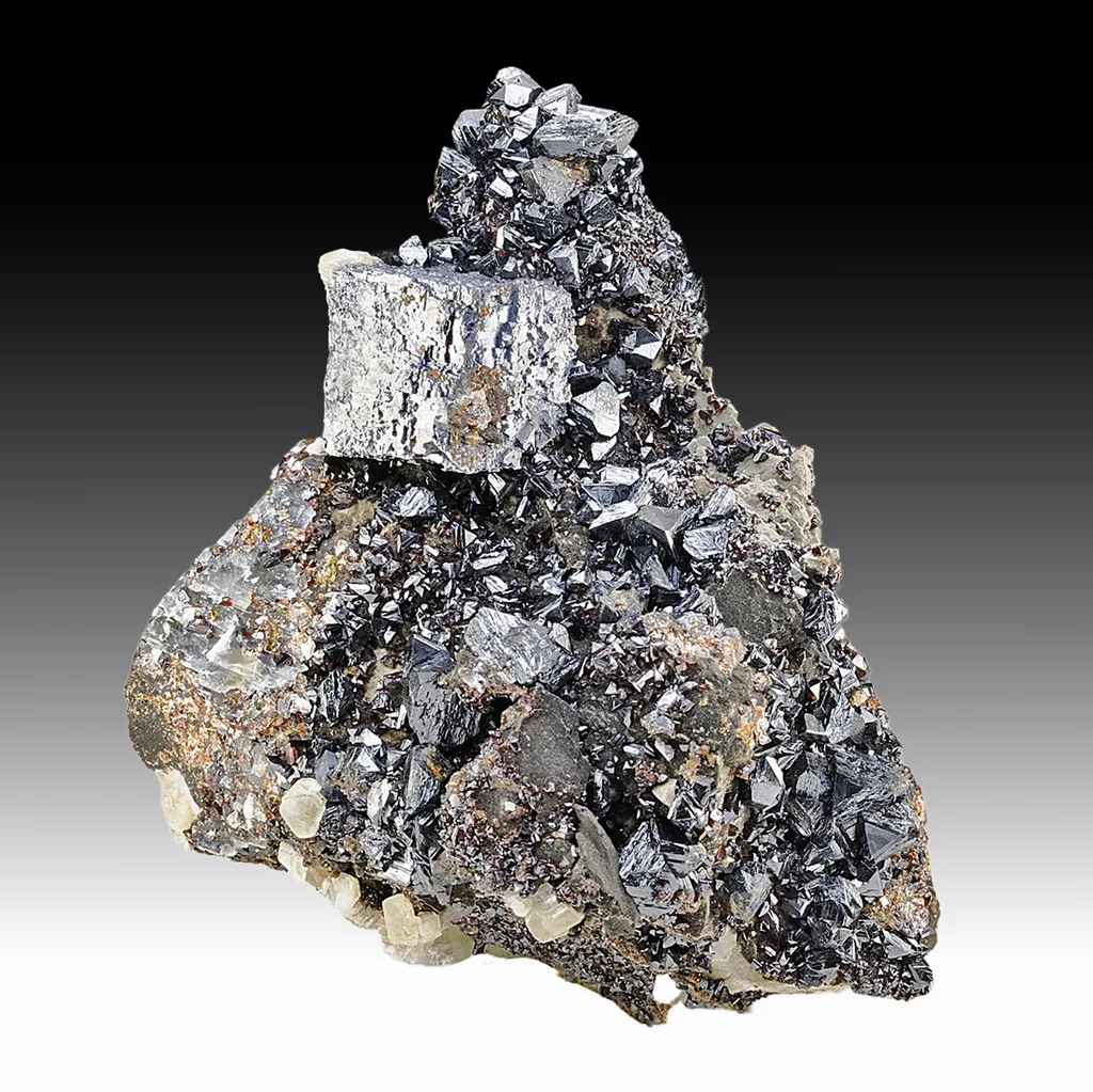 Galena with Sphalerite, Calcite image