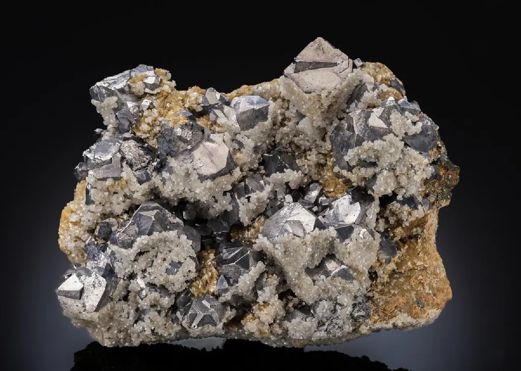 Galena with Sphalerite, Calcite Chalcopyrite on Siderite image