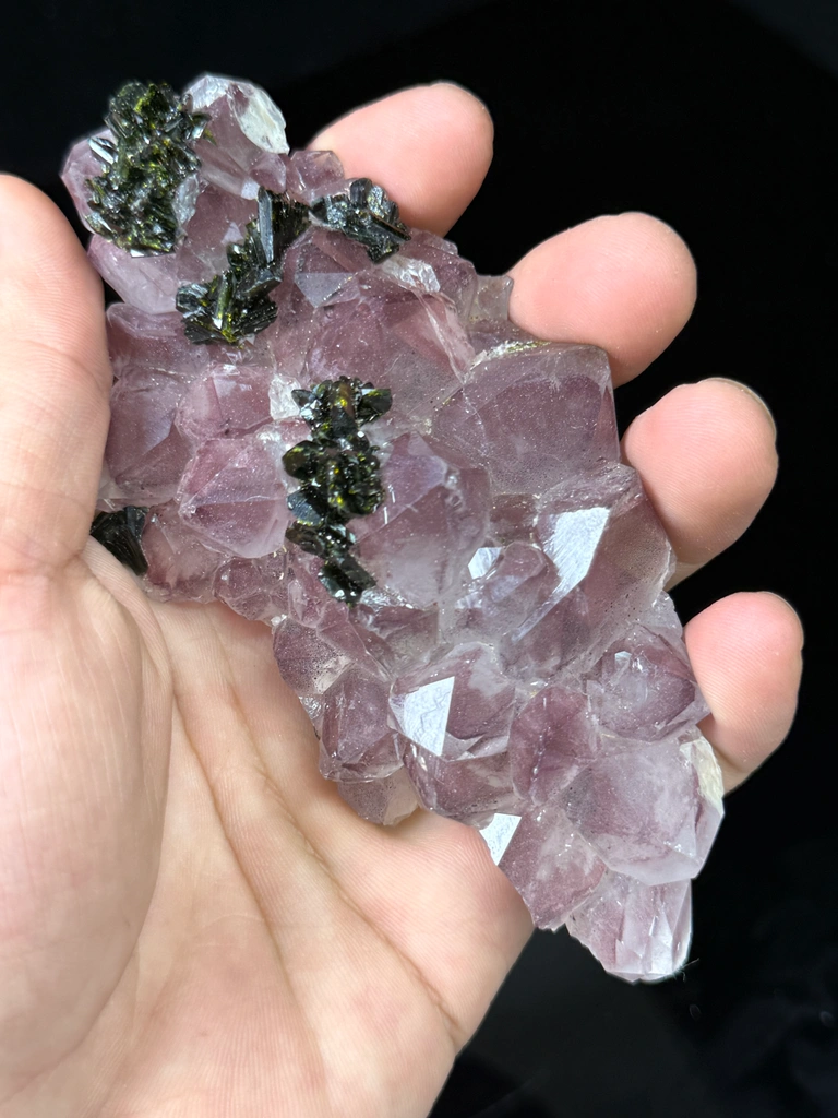 Garden Quartz Cluster with Red Phantom & Epidote, Sichuan, China image