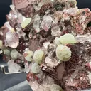Garden Quartz (Hematite‑Stained Red Quartz) with Botryoidal Prehnite & Epidote, Hongxi Town, Meigu County, Liangshan, Sichuan Province, China - image 2