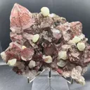 Garden Quartz (Hematite‑Stained Red Quartz) with Botryoidal Prehnite & Epidote, Hongxi Town, Meigu County, Liangshan, Sichuan Province, China - image 1