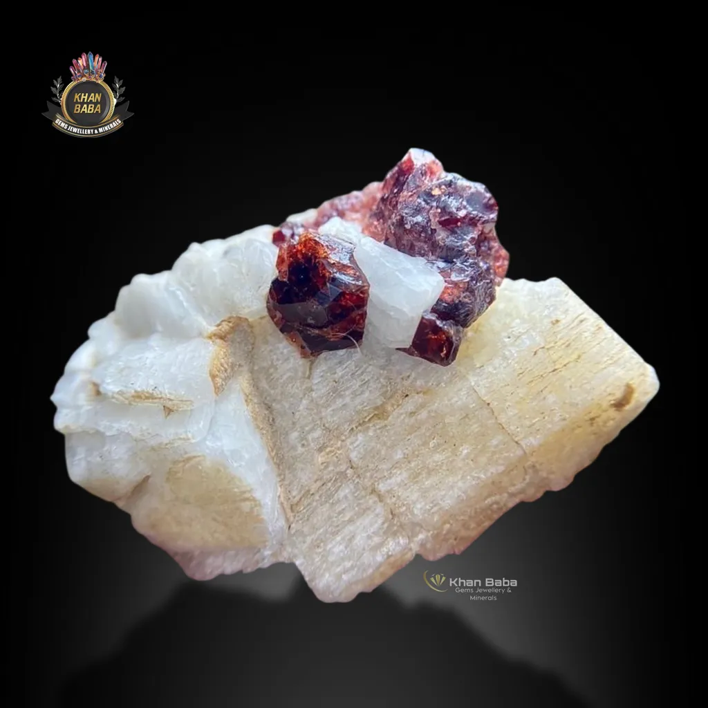 Garnet on Feldspar from Pakistan, Gilgit-Baltistan, Skardu District image