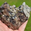 Garnet var. Andradite & Magnetite Scapolite 740 grams - Feilluns, Pyrénées-Orientales, France - image 1