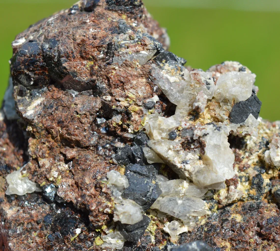 Garnet var. Andradite & Magnetite Scapolite 740 grams - Feilluns, Pyrénées-Orientales, France - image 4