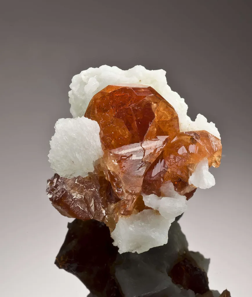 Garnet Var. Spessartine With Albite - image 2