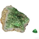Garnet var. Tsavorite (rough and cut set) - image 1
