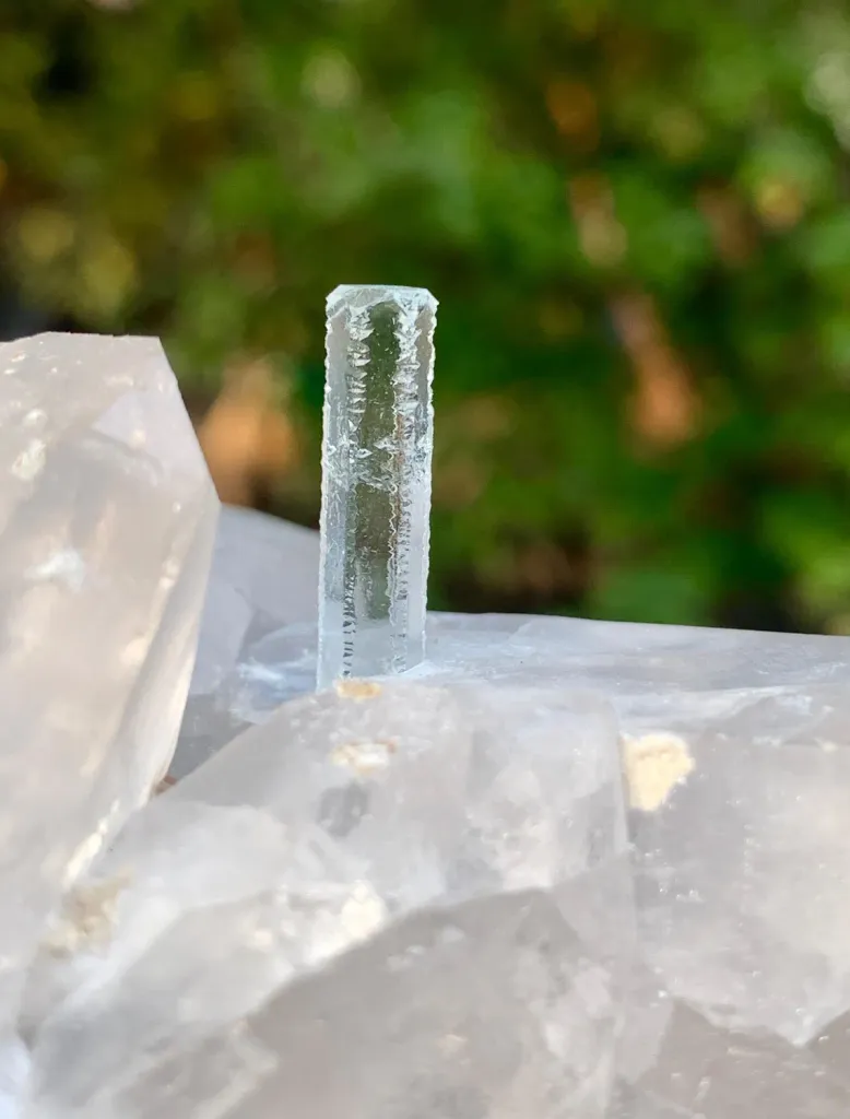 Gem Blue Aquamarine on Quartz and Feldspar from Pakistan - image 4