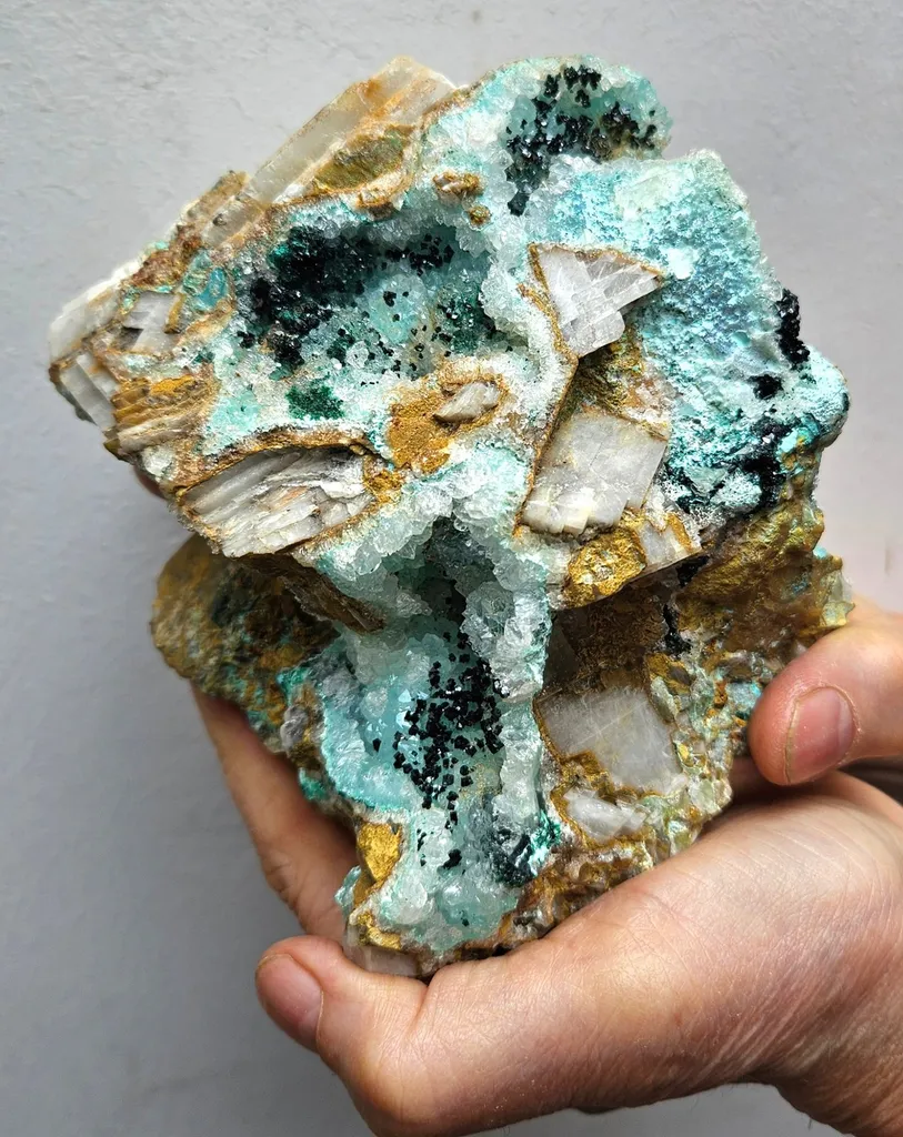 GEM CLINOATACAMITE CRYSTALS DRUSY CHRYSOCOLLA LILY MINE PERU DISCOVERY image