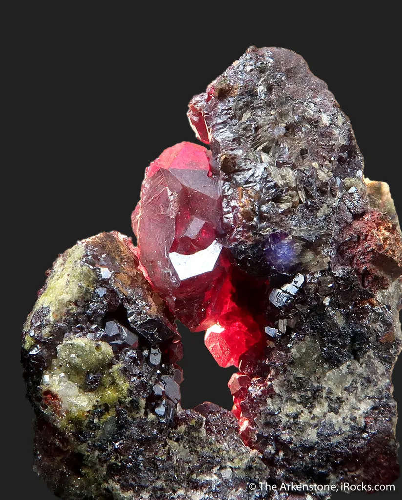 gem Cuprite crystal on Copper image