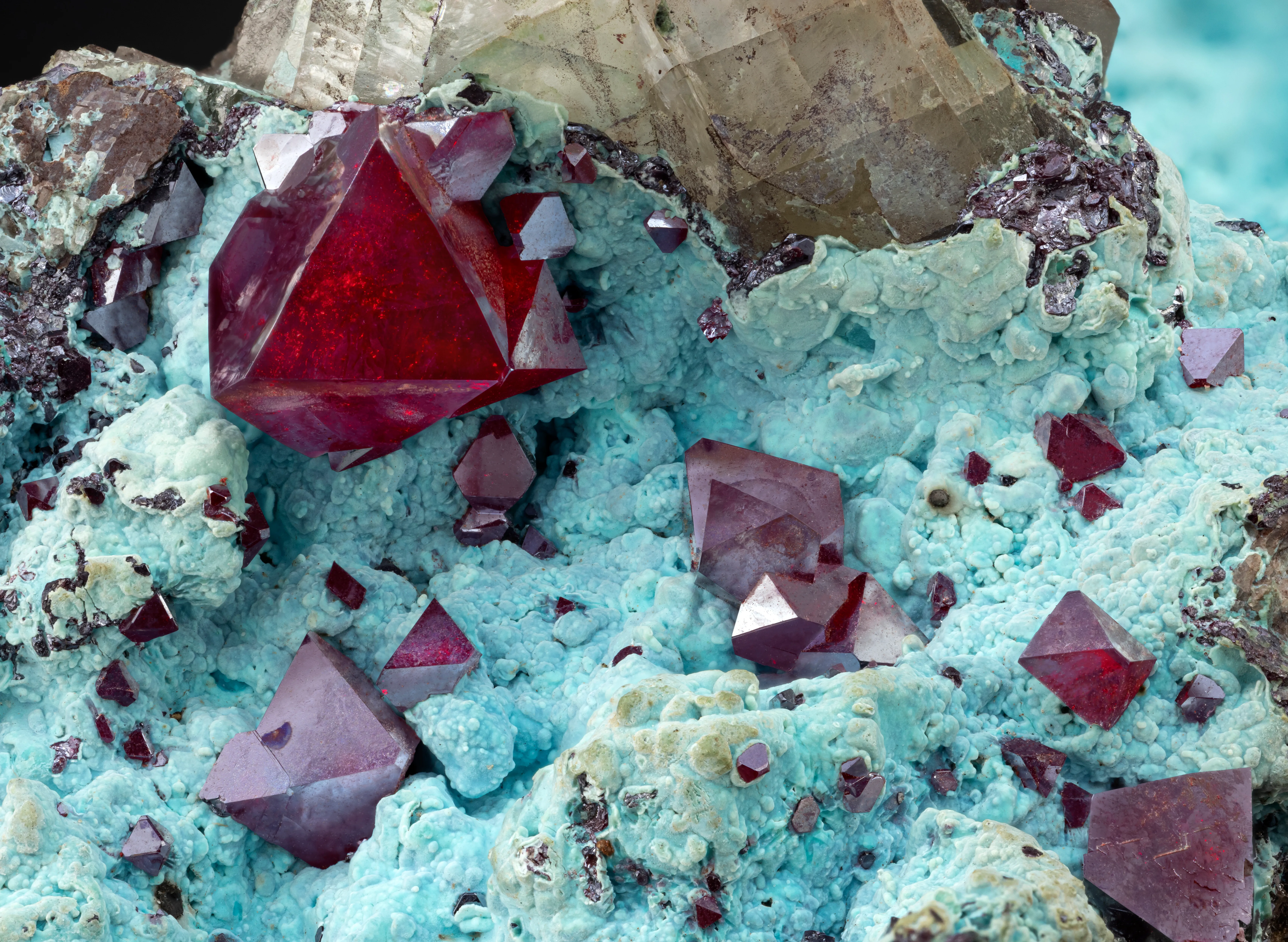 Gem Cuprite on Chrysocolla - image 2