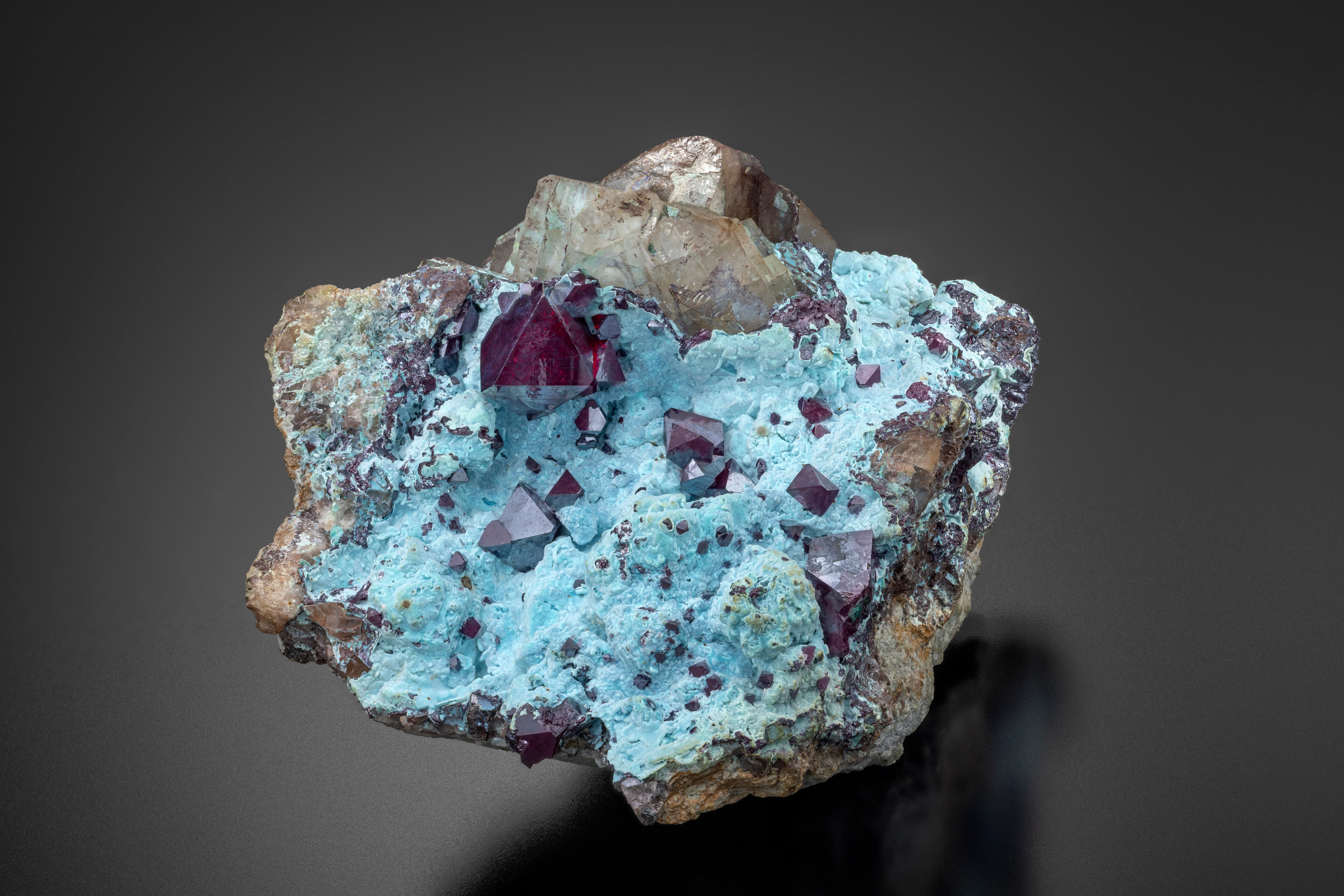 Gem Cuprite on Chrysocolla - image 1