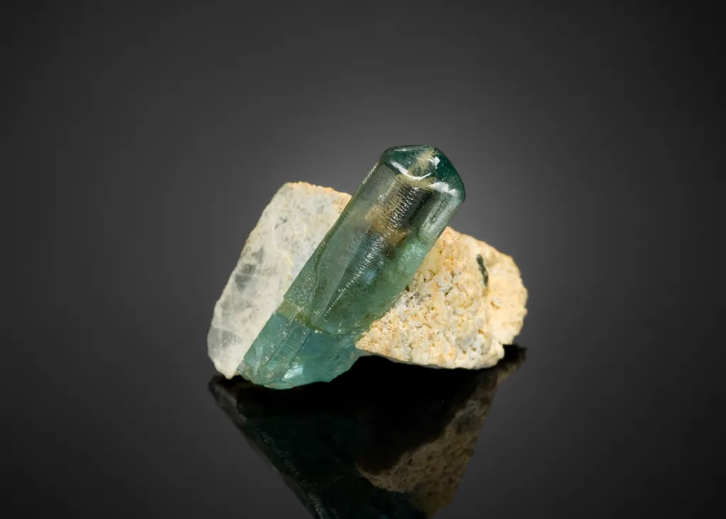 Gem Fluorapatite in Feldspar matrix image