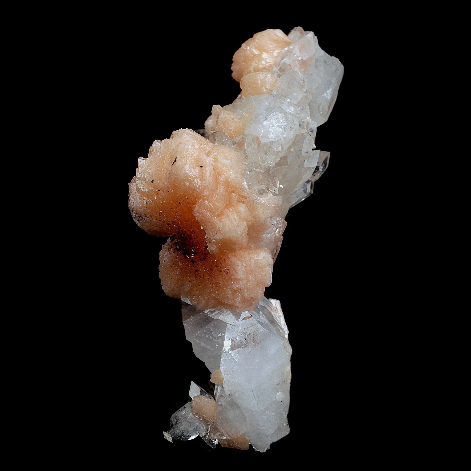Gemmy Apophyllite Terminated Stalactite with Stilbite Natural Mineral Specimen (Repaired) - image 5