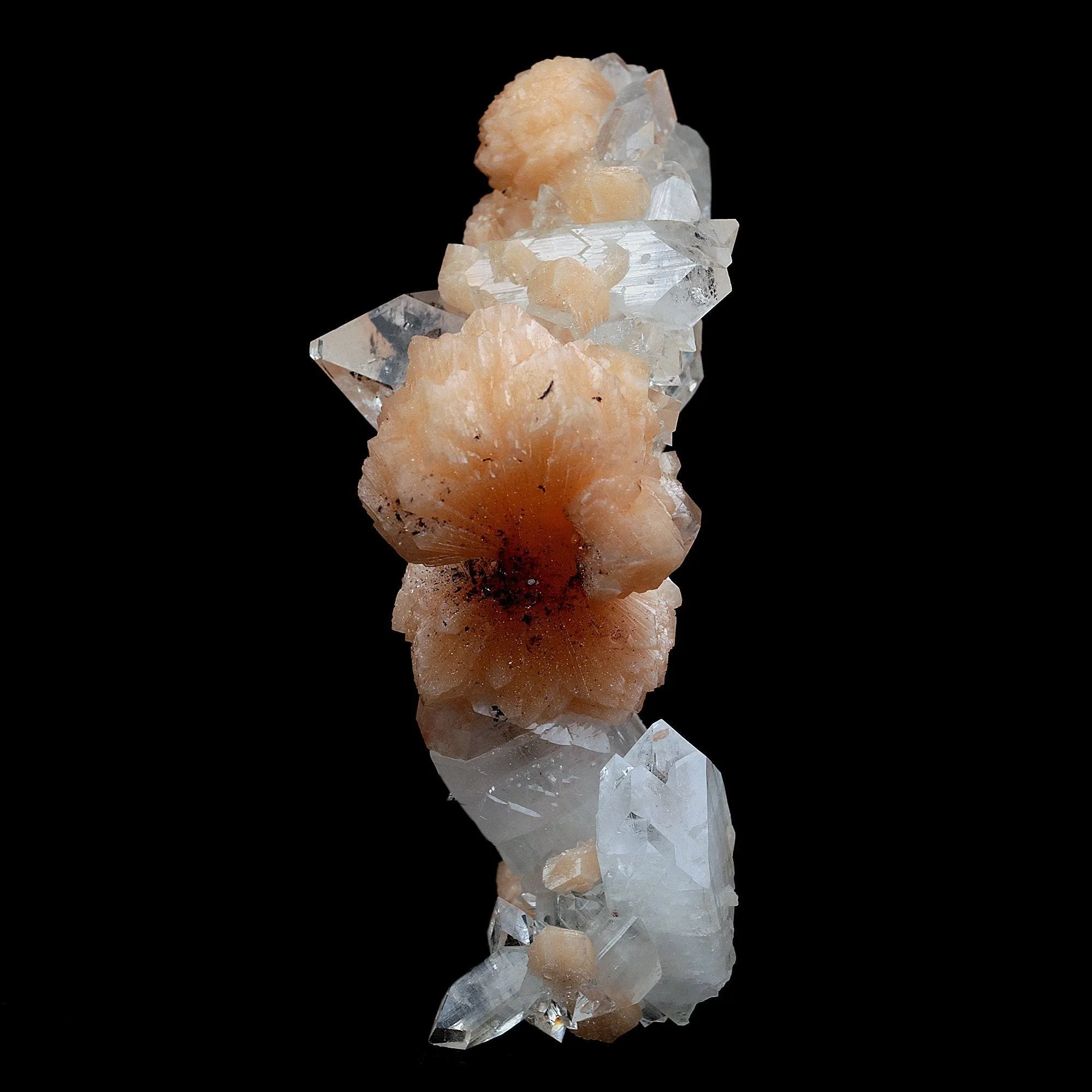 Gemmy Apophyllite Terminated Stalactite with Stilbite Natural Mineral Specimen (Repaired) - image 1