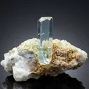 Gemmy Blue Aquamarine on Albite from Shigar valley Pakistan - image 1