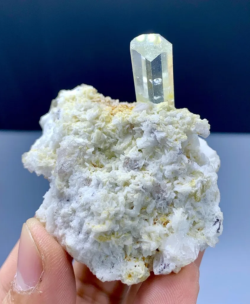 Gemmy Blue Aquamarine on Albite from Shigar valley Pakistan - image 5