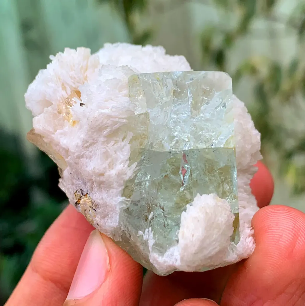 Gemmy Blue Aquamarine with Topaz and Apatite on Cleavelandite Albite from Pakistan - image 3