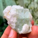 Gemmy Blue Aquamarine with Topaz and Apatite on Cleavelandite Albite from Pakistan - image 3