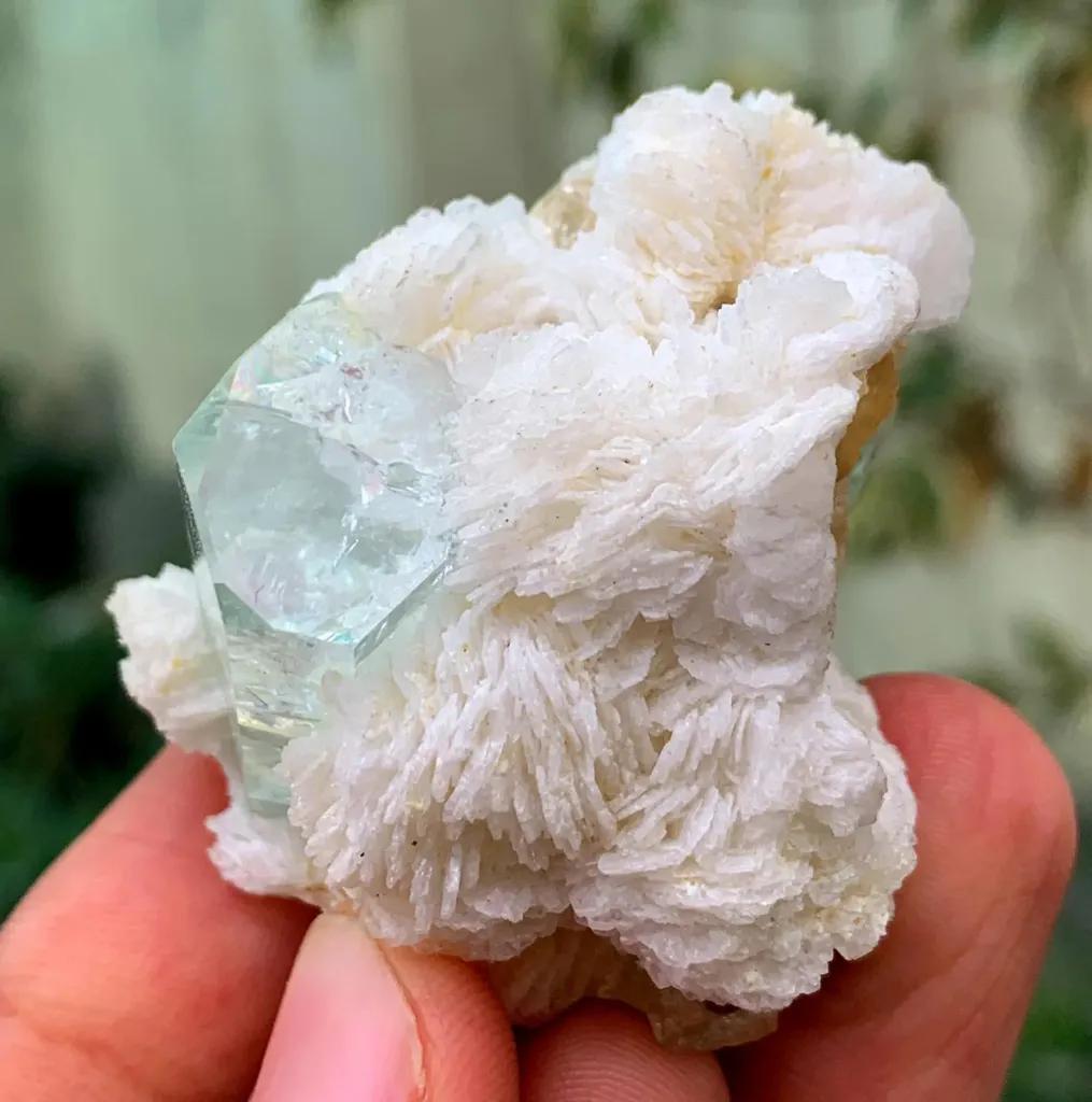 Gemmy Blue Aquamarine with Topaz and Apatite on Cleavelandite Albite from Pakistan - image 6