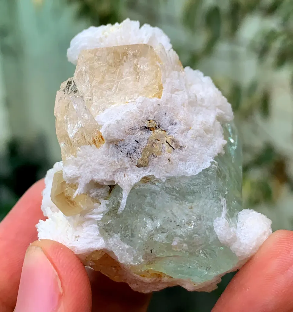 Gemmy Blue Aquamarine with Topaz and Apatite on Cleavelandite Albite from Pakistan - image 5