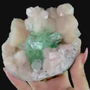 Gemmy Green Apophyllite on Stilbite | High Quality Mineral | Indian Mineral | Superb Minerals | Fine Mineral | Collectors Piece - image 5