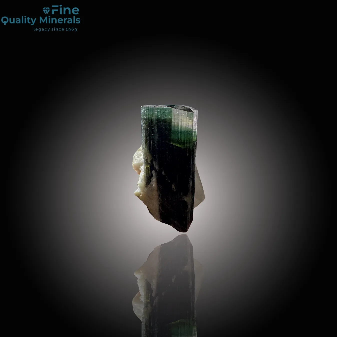 Gemmy Green Tourmaline Paired with Quartz - image 3