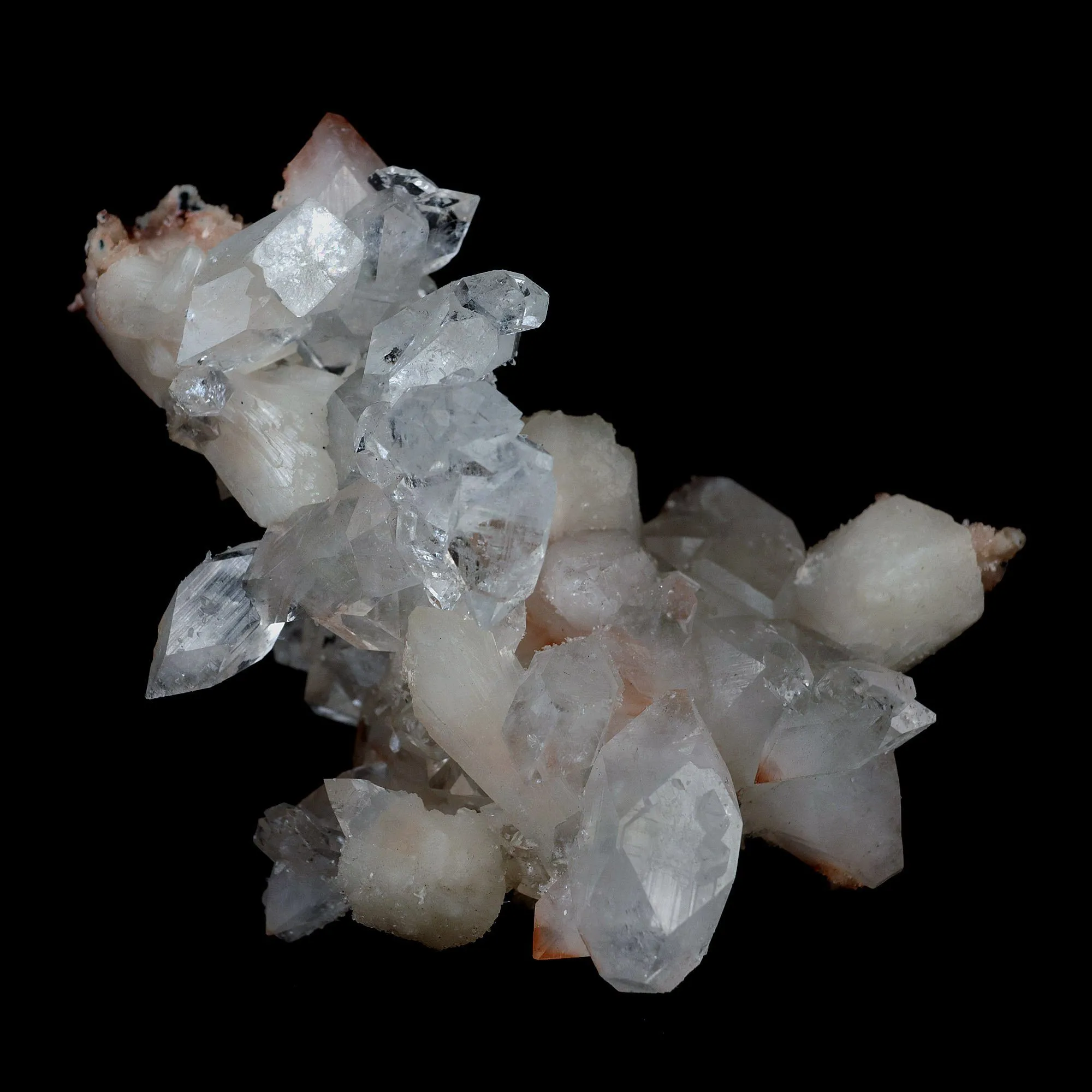 Gemmy Pointed Apophyllite with Stilbite Barbellate Formation - image 2