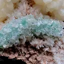 Gemmy Ridge of Terminated Green Apophyllite With Stilbite on Heulandite - image 7