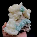 Gemmy Ridge of Terminated Green Apophyllite With Stilbite on Heulandite - image 2
